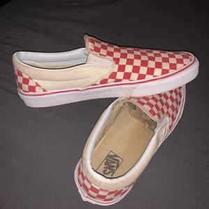 Men’s Slip on vans (red/Creme)